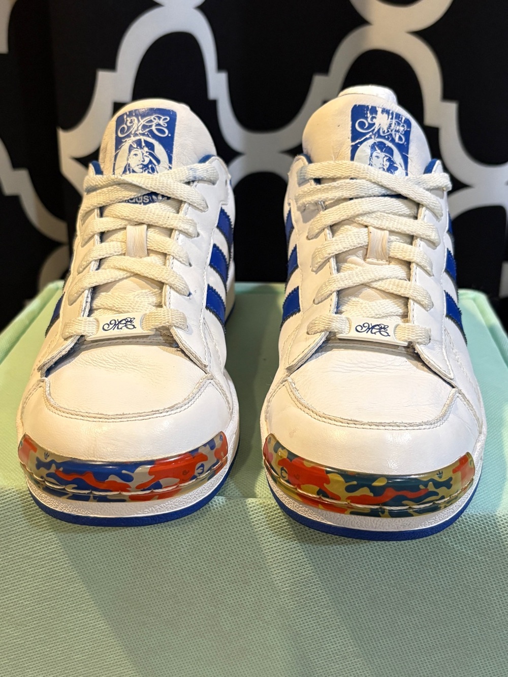 Adidas Respect M.E. Missy Elliott Sneakers White Blue Y2K Women’s SZ 8 - Picture 4 of 12